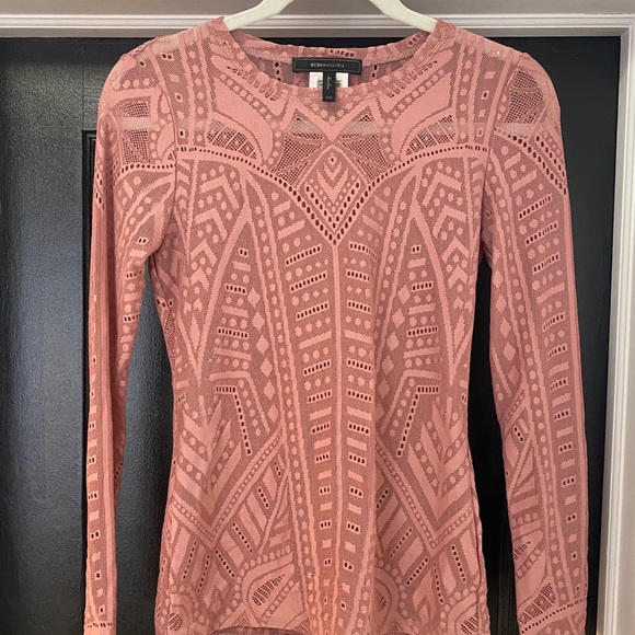 BCBG MAXAZRIA Semi-sheer Lace Top - Picture 5 of 6